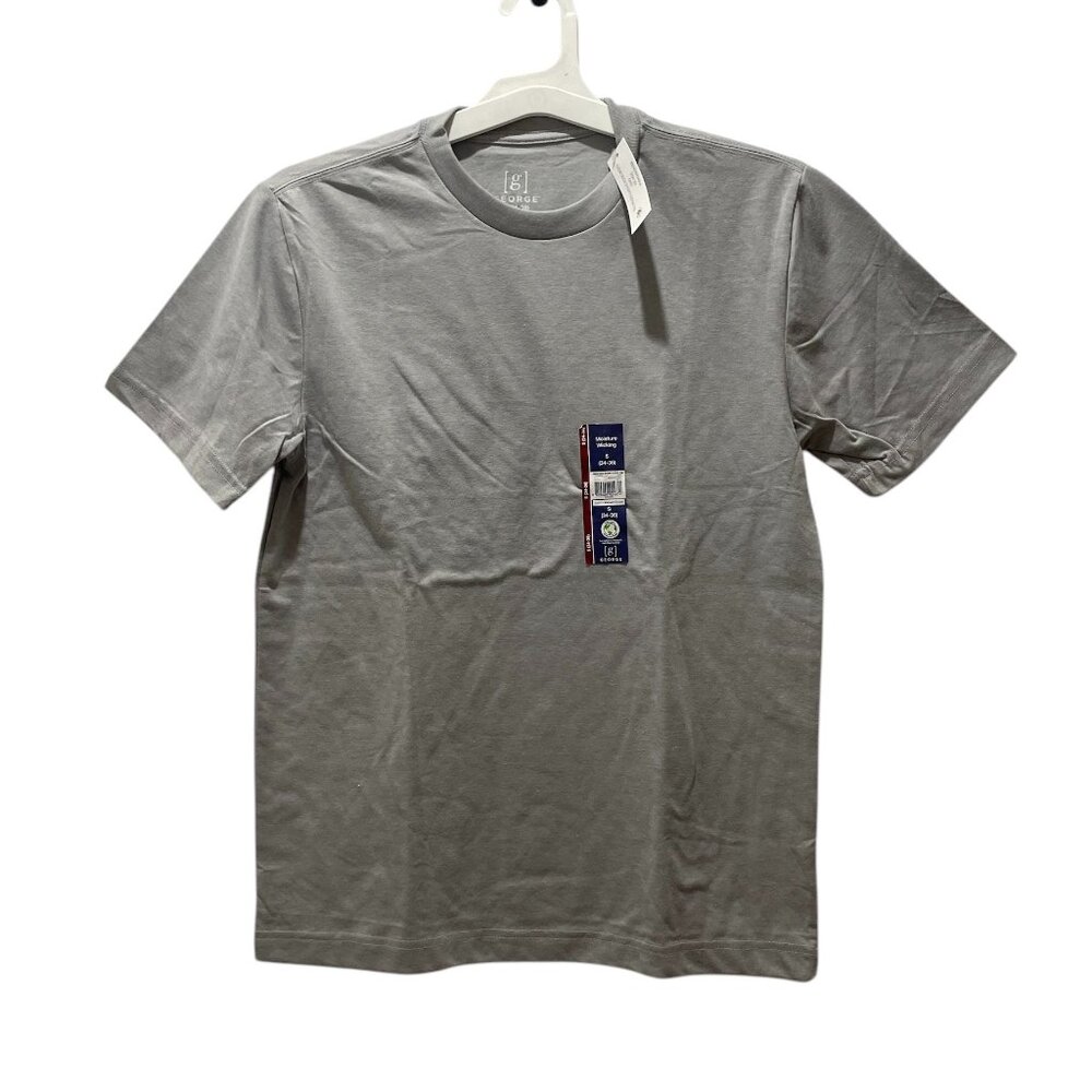 Women's Short Sleeve Crew Neck Tee, George, S (34-36), Grey, NWT